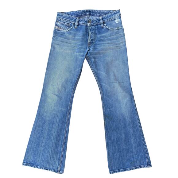 VTG Y2K Diesel Jeans Sz 30 Mid Rise Flare Faded Distressed Custom Skater Grunge - Picture 3 of 15
